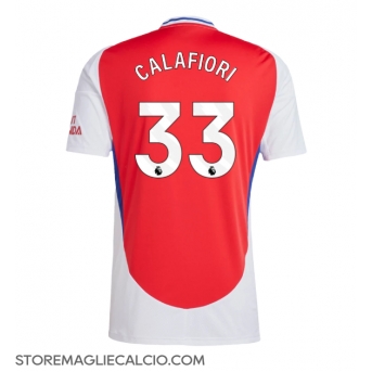 Arsenal Riccardo Calafiori #33 Maglia Gara Casa Repliche 2024-25 Maniche Corte